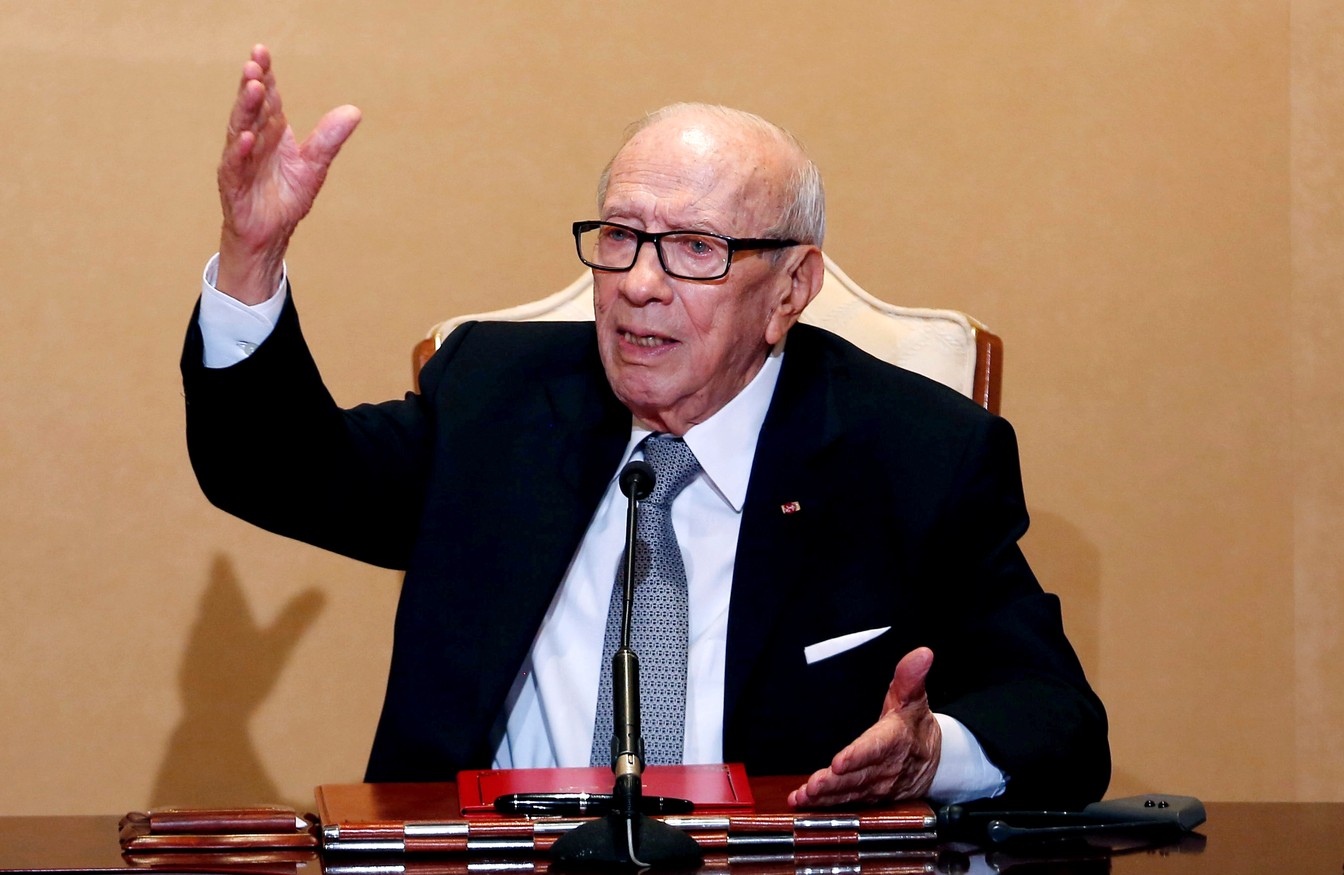 Beji Caid Essebsi, presidente da Tunísia que faleceu aos 92, em uma imagem de 2018 — Foto: Zoubeir Souissi/Reuters