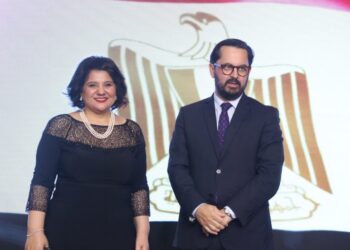 A embaixadora do Egito e o diretor do Departamento de África do Itamaraty