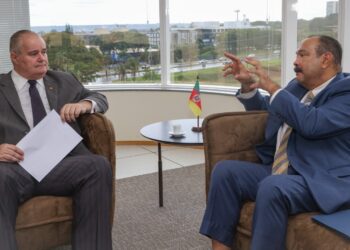 Secretário-Executivo Henrique Pires e embaixdor Luis Alberto Bermúdez