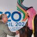 Mauro Vieira (esq.) teve encontro com ministro saudita após reuniões do G20