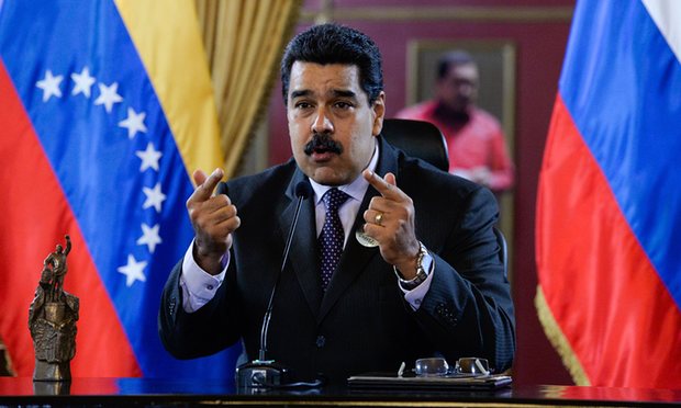 Venezuela’s President Nicolás Maduro. ‘Confronting attempts to overturn his presidential mandate, President Maduro has resorted to denial and grandstanding.’ Photograph: Federico Parra/AFP/Getty Images