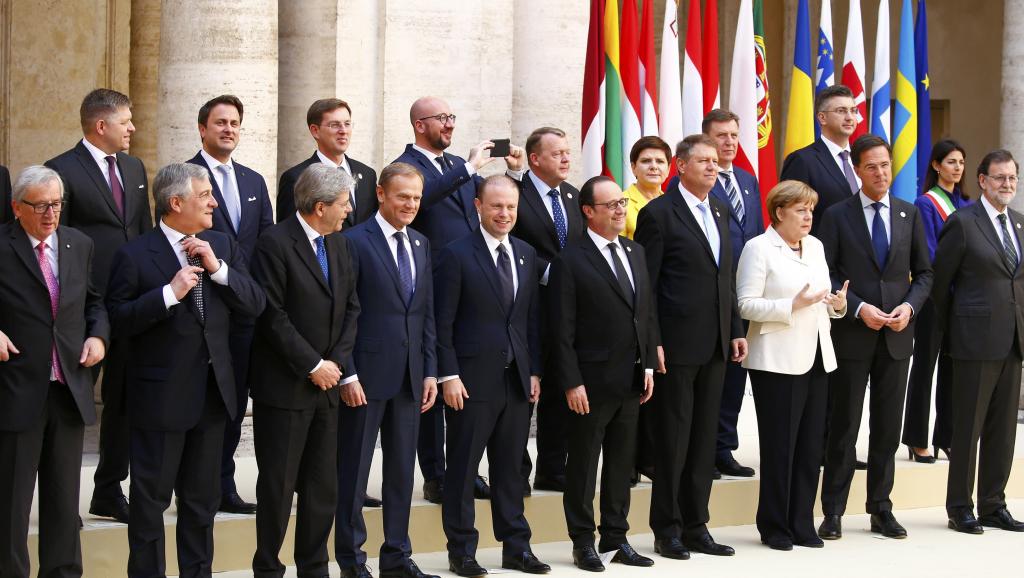 Líderes europeus celebraram o 60° aniversário do Tratado de Roma na capital italiana, em 25 de março de 2017.