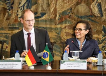 O Secretário de Estado do Ministério das Relações Exteriores da Alemanha, Thomas Bagger e a Secretária-geral do Itamaraty, Embaixadora Maria Laura da Rocha