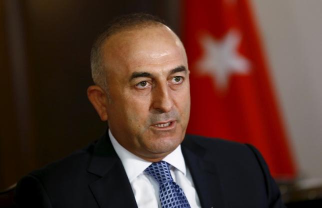 Turkey's Foreign Minister Mevlut Cavusoglu answers a question during an interview with Reuters in Ankara, Turkey, August 24, 2015. REUTERS/Umit Bektas